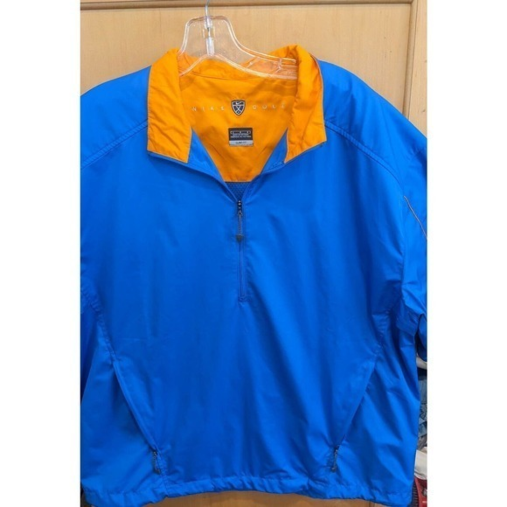 Nike Golf Jacket Mens Large Blue Short Sleeve 1/2 Zip Pullover‎ Clima-Fit